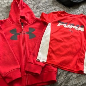 Under Armor hoodie / Puma tshirt size 5 boys